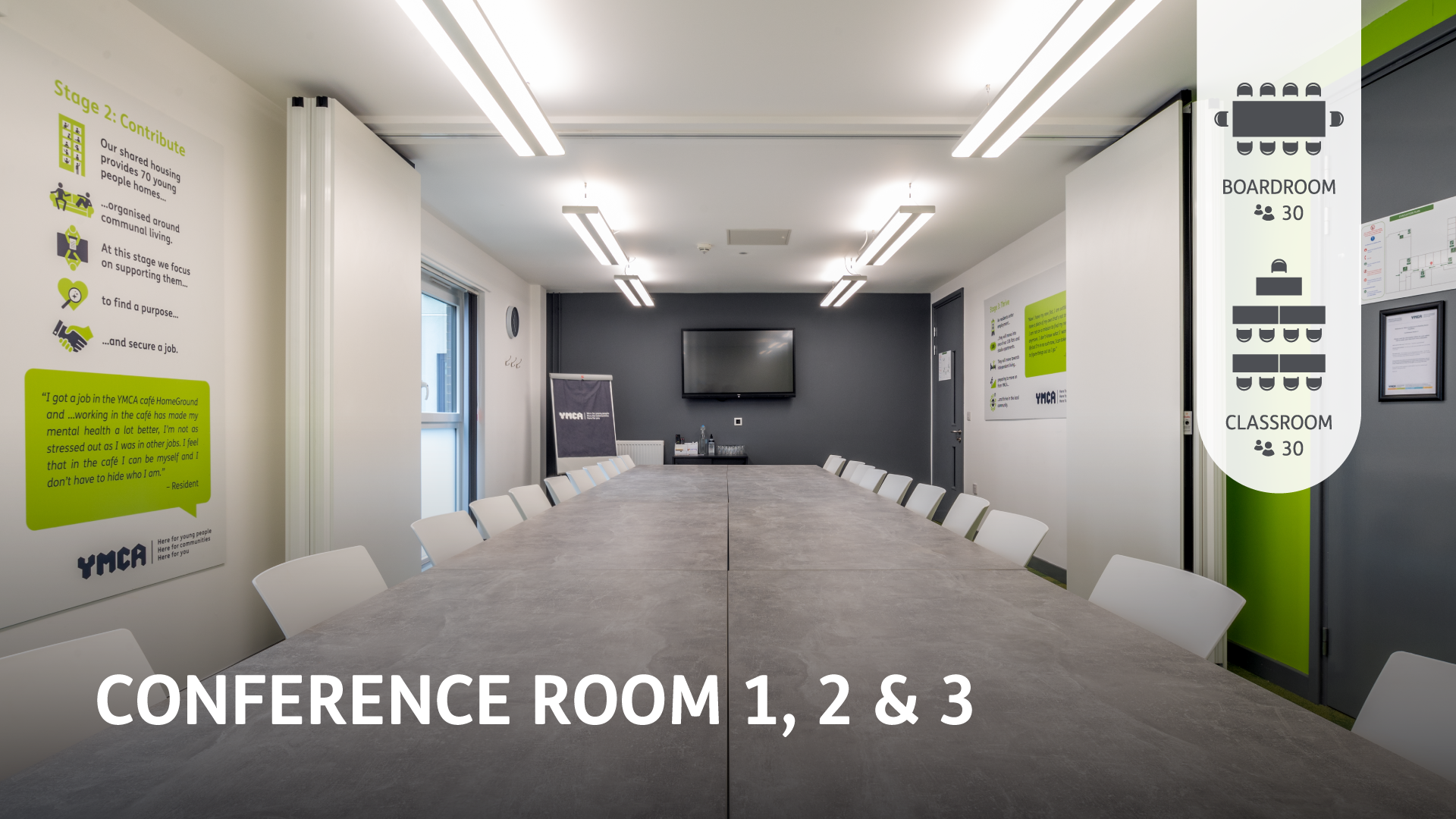 Conference Rooms 1, 2 and 3 combined layout